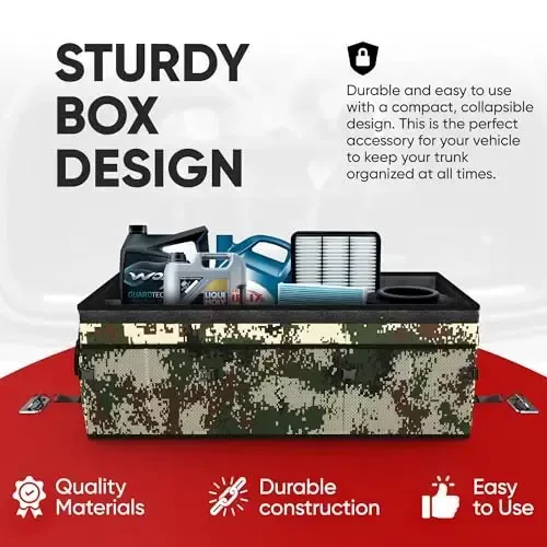 FORTEM Car Trunk Organizer with Cooler, Collapsible Multi Compartment SUV Organizer, Foldable Storage for Car Accessories for Women Men, 600D Oxford, Non Slip Bottom, Securing Straps Soft Cover (105L) - 6