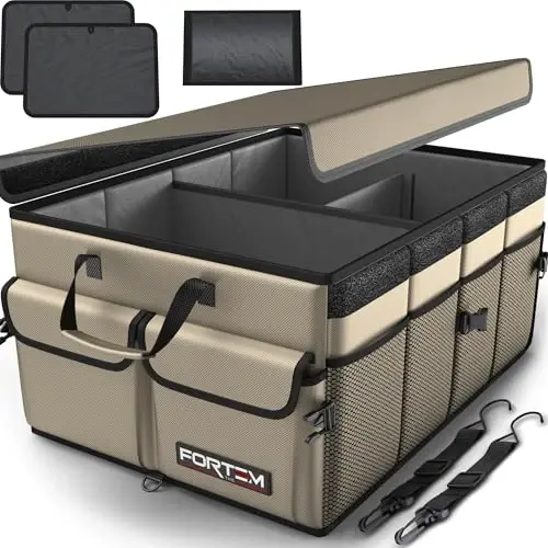 FORTEM Trunk Organizer For SUV Car Trunk Organizer, Foldable Storage, Car Accessories for Women Men, Collapsible Bag, 600D Oxford, Non Slip Bottom, Straps, Soft Cover (65L) - 1