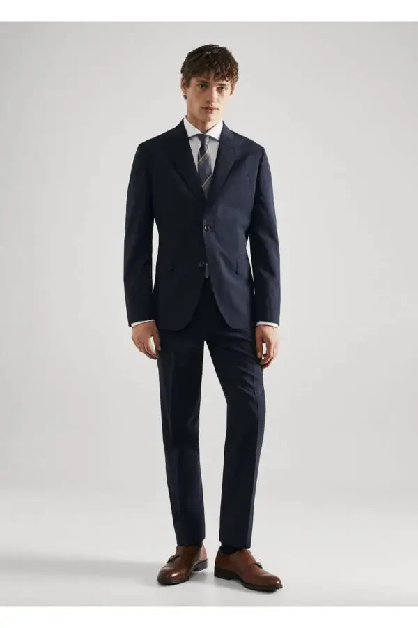 Fortieth Wool Slim Fit Suit Blazer Jacket - 2