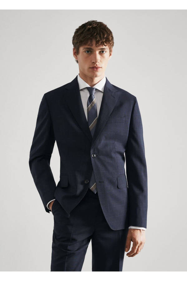 Fortieth Wool Slim Fit Suit Blazer Jacket - 1