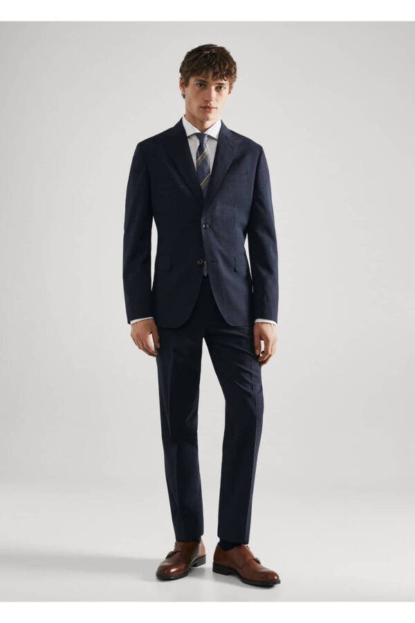 Fortieth Wool Slim Fit Suit Blazer Jacket - 2
