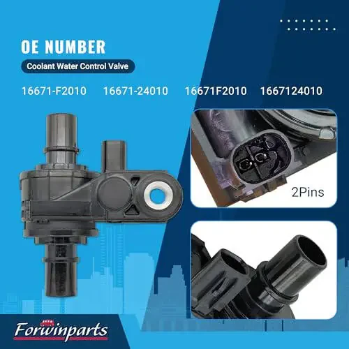 Forwinparts 16671-F2010 Coolant Water Control Valve for Toyota Corolla 2019-2023 Toyota Corolla Cross 2022-2024 Lexus UX200 2019-2022 16671-24010 16671F2010 1667124010 - 3