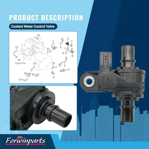 Forwinparts 16671-F2010 Coolant Water Control Valve for Toyota Corolla 2019-2023 Toyota Corolla Cross 2022-2024 Lexus UX200 2019-2022 16671-24010 16671F2010 1667124010 - 6