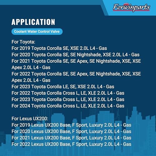 Forwinparts 16671-F2010 Coolant Water Control Valve Coolant Bypass Valve for Toyota Corolla 2019-2023 Toyota Corolla Cross 2022-2024 Lexus UX200 2019-2022 16671-24010 (Not Suit hatchback models) - 4