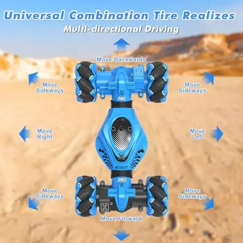 Fosgoit RC Car Gesture Sensing RC Stunt Car, Toys for Boys Girls 6-12, Best Gifts for Kids Boys 6 7 8 9 10 11 12 Years Old, 2.4GHz 4WD RC Cars Off-Road 360° Rotate All-Round Drift with Lights Music - 5