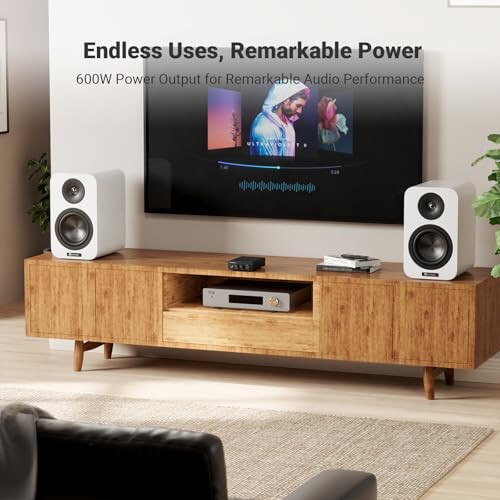 Fosi Audio TB10D 2 Channel Stereo Amplifier, Class D Mini Power Integrated Amplifiers 600W for Passive Speakers/Bass Shaker, Home Audio Component Desktop Amp Receiver TPA3255 with Bass Treble Control - Fosi (1)