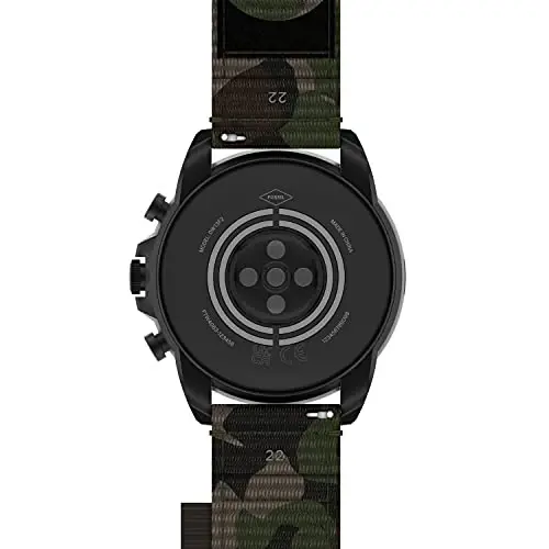 Fossil erkaklar uchun Gen 6 44mm zanglamaydigan po'lat va пробkа sensorli ekranli aqlli soat, zanglamaydigan po'lat, rangi: qora, kamuflaj (Model: FTW4063V) - 4