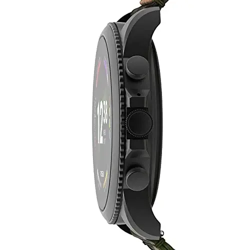 Fossil erkaklar uchun Gen 6 44mm zanglamaydigan po'lat va пробkа sensorli ekranli aqlli soat, zanglamaydigan po'lat, rangi: qora, kamuflaj (Model: FTW4063V) - FOSSIL (1)