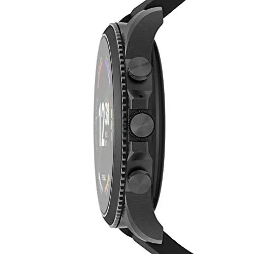 Fossil Men's Gen 6 44mm Stainless Steel and Silicone Touchscreen Smart Watch, Color: Black (Model: FTW4061V) - 2