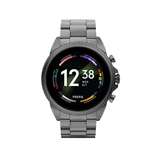 Fossil Men's Gen 6 44mm Zanglamaydigan Po'lat Sensorli Smart Soat, Rangi: Tutun (Model: FTW4059V/FTW4059R) 