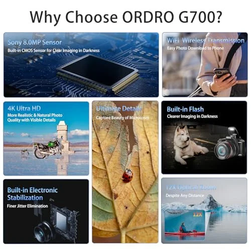 Foto va video uchun 4K raqamli kamera, 12X optik zumli aylanuvchi ekranli kamera, 64MP WiFi sensorli ekranli vlogging kamerasi, 64GB SD karta, 1700mAH batareya - qora - 4