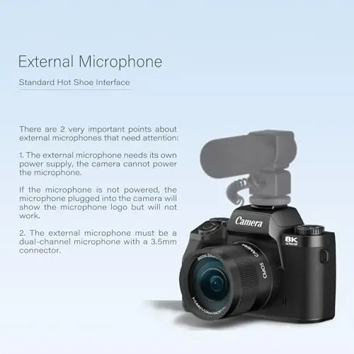 Digital Cameras for Photography, 8K 64MP Vlogging Camera for YouTube with 4