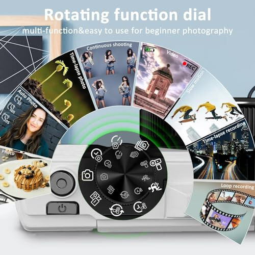 64MP Digital Camera for Photography and Video: 4K Vlogging Camera for YouTube with 3'' Flip Screen and 32GB TF Card, 16X Zoom Digital Camera for Gift (White) - 3