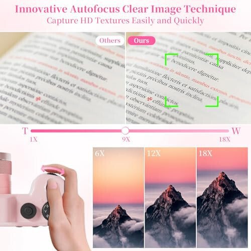 4K Digital Camera for Photography 64MP Autofocus Vlogging WiFi Camera for YouTube Video Compact Travel Vintage Point Shoot Cameras with 16X Zoom, 64GB Card, Selfie Lens, 2 Batteries+Charger(Pink) - 16