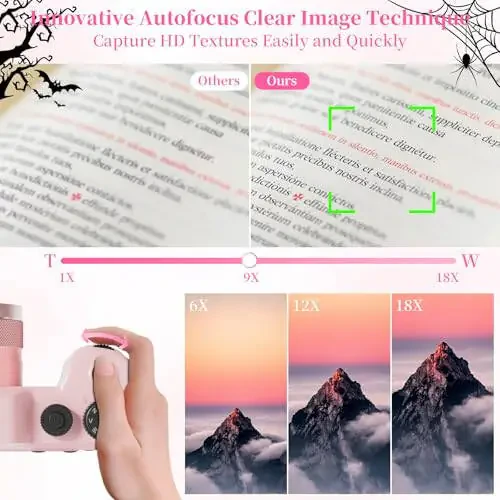 4K Digital Camera for Photography 64MP Autofocus Vlogging WiFi Camera for YouTube Video Compact Travel Vintage Point Shoot Cameras with 16X Zoom, 64GB Card, Selfie Lens, 2 Batteries+Charger(Pink) - 10