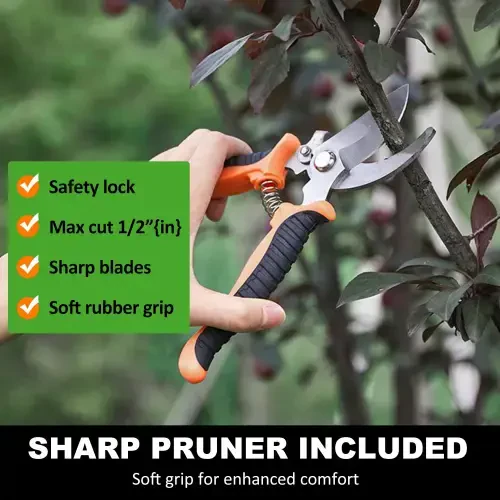 FOUKUS Bog'dorchilik asboblari to'plami, zanglamaydigan po'latdan yasalgan og'ir yuk ko'taruvchi bog'dorchilik asboblari to'plami, sirpanmaydigan kauchuk tutqich, saqlash uchun sumka, tashqi qo'l asboblari, ideal bog'dorchilik asboblari to'plami sovg'alari - 1