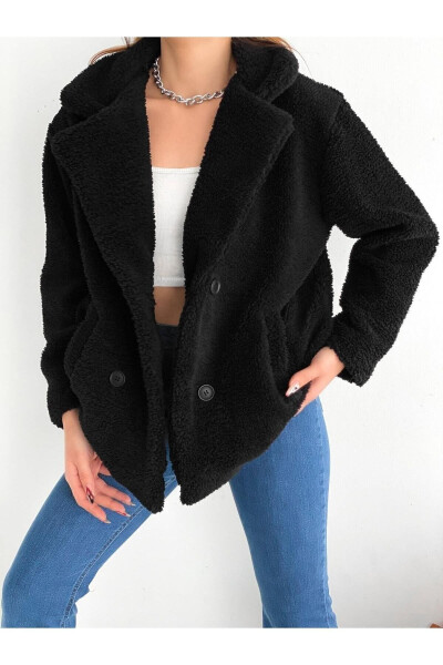 Four Button Plush Jacket Unlined - 3