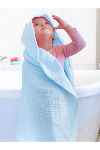 Four-Layer Muslin Baby Kid Towel Swaddle Bath Towel Cotton Beach Towel Poncho 4 Layers - 3
