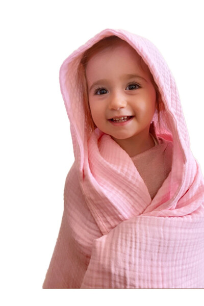 Four-Layer Muslin Hooded Baby Child Towel Swaddle Bath Towel Cotton Beach Towel Poncho 4 Layers - 8