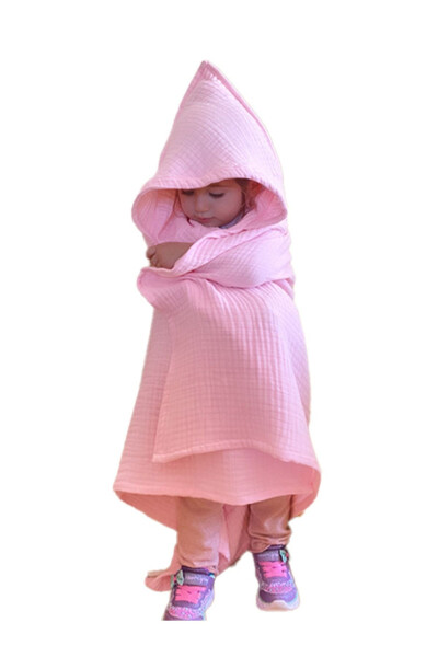 Four-Layer Muslin Hooded Baby Child Towel Swaddle Bath Towel Cotton Beach Towel Poncho 4 Layers - 9