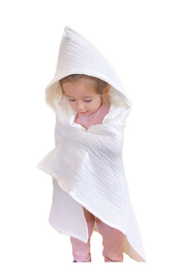 Four-Layer Muslin Hooded Baby Child Towel Swaddle Bath Towel Cotton Beach Towel Poncho 4 Layers - 6