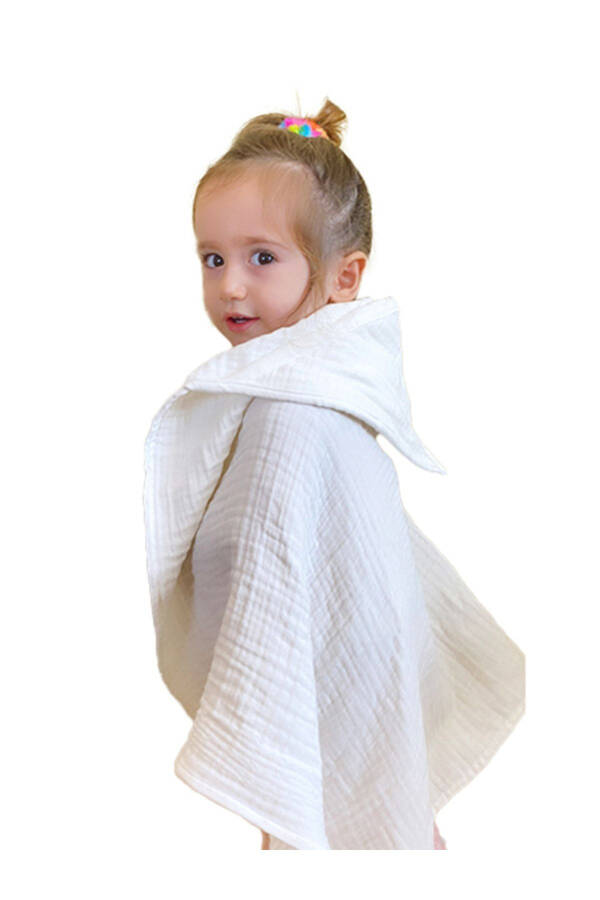 Four-Layer Muslin Hooded Baby Child Towel Swaddle Bath Towel Cotton Beach Towel Poncho 4 Layers - 7