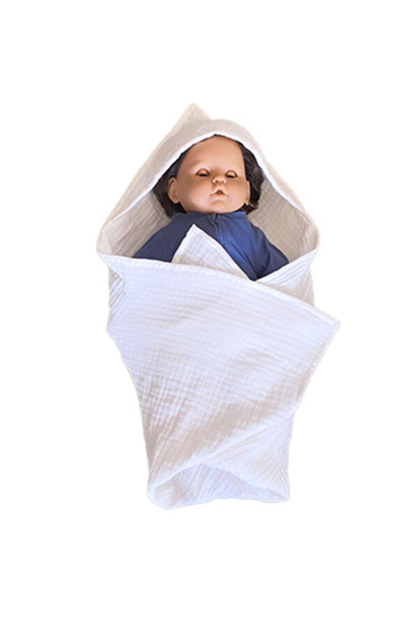 Four-Layer Muslin Hooded Baby Child Towel Swaddle Bath Towel Cotton Beach Towel Poncho 4 Layers - 9