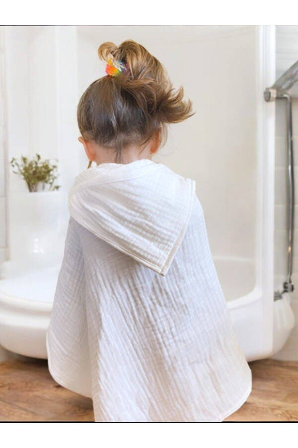 Four-Layer Muslin Hooded Baby Child Towel Swaddle Bath Towel Cotton Beach Towel Poncho 4 Layers - 2