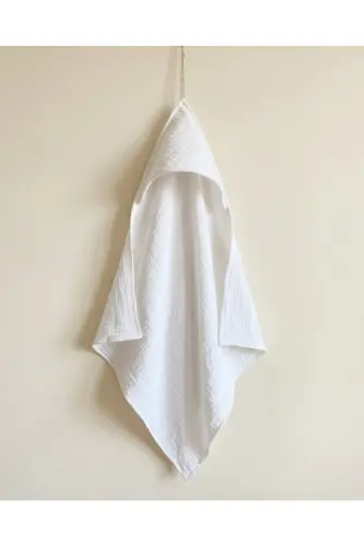 Four-Layer Muslin Hooded Baby Child Towel Swaddle Bath Towel Cotton Beach Towel Poncho 4 Layers - 3