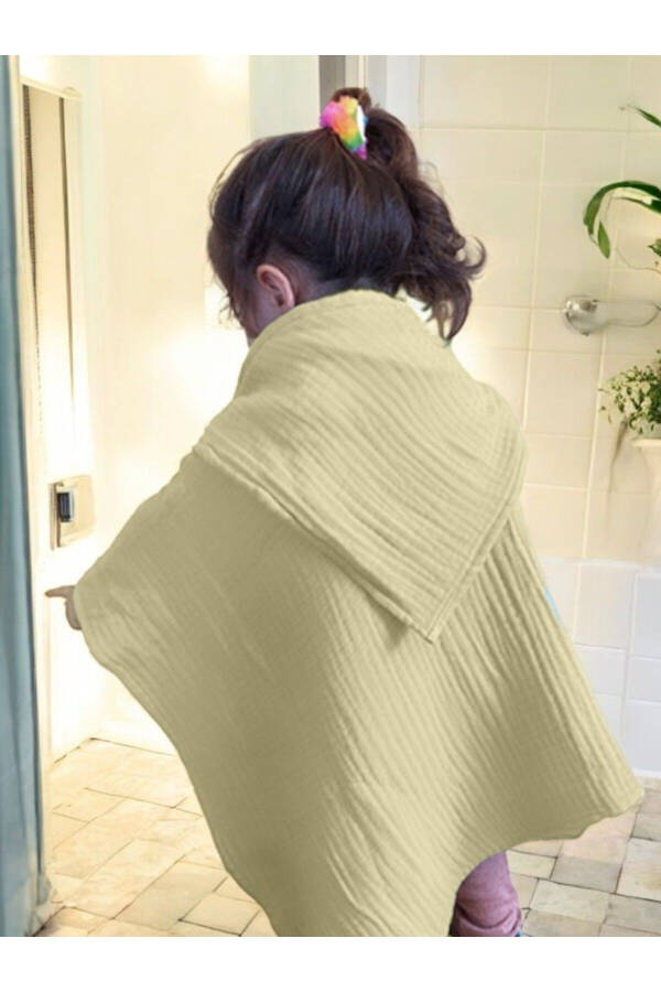 Four-Layer Muslin Hooded Baby Toddler Towel Swaddle Bath Towel Cotton Beach Towel Poncho 4-Layer - 3