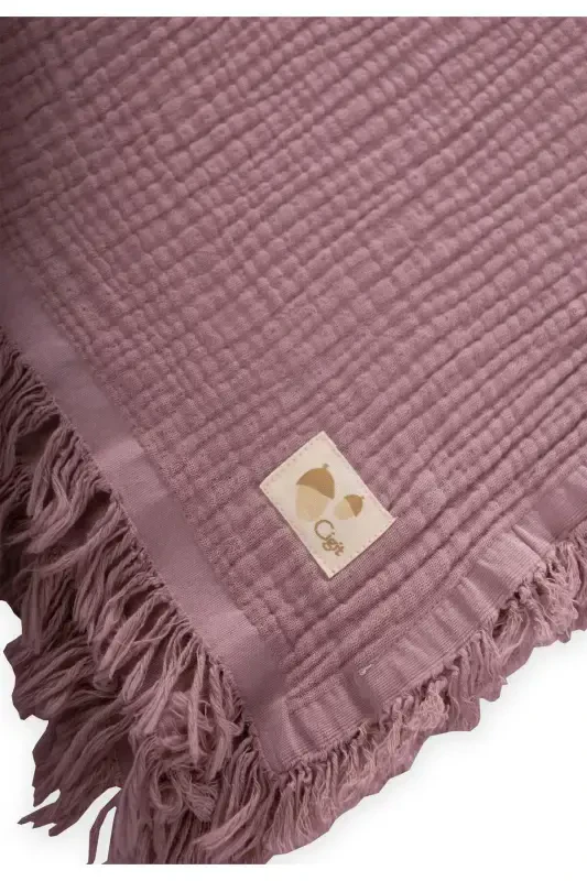 Four Layer Tassel Blanket 80X120 Cm Copper-COPPER - 2