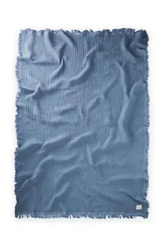 Four-Layer Tassel Blanket 80X120 Cm Indigo Blue-INDIGO BLUE - CIGIT (1)