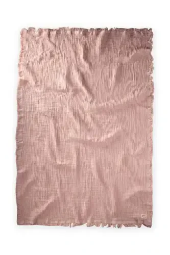 Four Layer Tasseled Blanket 80X120 Cm Powder Pink-POWDER PINK - CIGIT (1)