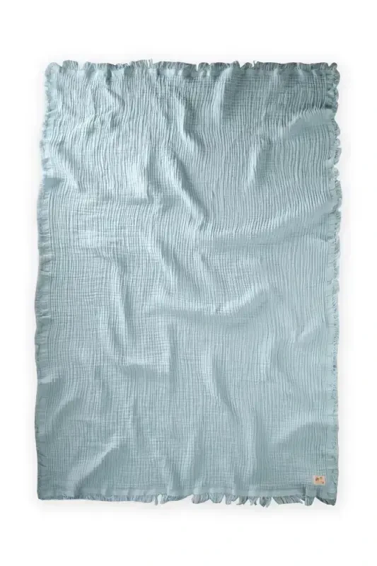Four-Ply Tasseled Blanket 80X120 Cm Mint Green-MINT GREEN - 2