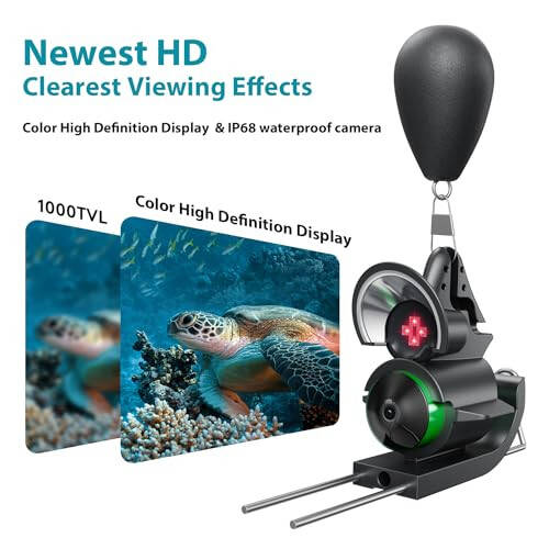 FourQ Underwater Fishing Camera,Fishing Camera Ice vexilar Fish find 5nch Hd LCD Display Underwater W/ 10000mah Li-Battery,100ft Cable and 4pcs Ir Lights for Boat Lake Kayak Ice Fishing - 2