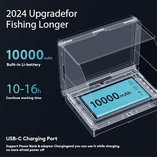 Fourq Su Osti Baliq Ovlash Kamerasi, Baliq Ovlash Kamerasi Muz, 5 dyuym Yuqori Aniqlik, Yuqori Yorqinlik, LCD Displey, 10000mah Li-Batareya, 100 fut Kabel va suv osti tadqiqoti uchun 4 dona Ir chiroqlari Muz Baliq Ovi - fourq