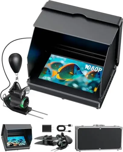 Fourq Su Osti Baliq Ovlash Kamerasi, Baliq Ovlash Kamerasi Muz, 5 dyuym Yuqori Aniqlik, Yuqori Yorqinlik, LCD Displey, 10000mah Li-Batareya, 100 fut Kabel va suv osti tadqiqoti uchun 4 dona Ir chiroqlari Muz Baliq Ovi - 6