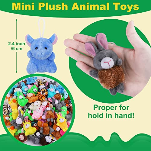 Fovths 64 Pieces Mini Plush Animals Toys Set Cute Small Stuffed Animal Keychain Jungle Animal Decor Goodie Bag Basket Fillers for Birthday Christmas Party - Fovths (1)