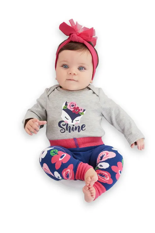 Fox Baby Girl Bodysuit Leggings-Pants Set - 2