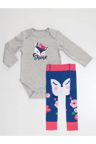 Fox Baby Girl Bodysuit Leggings-Pants Set - 5