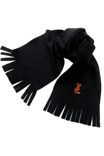 Fox Embroidered Scarf-BLACK 