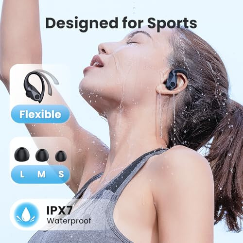 FOYCOY Simsiz Quloqchinlar Bluetooth Quloqchinlar 90 Soat O'ynash Vaqti Quloqchinlar IPX7 Su O'tkazmaydigan Sport Quloqchinlari Simsiz Zaryadlash Qutisi Quloq Usti Quloq Kancalari Quloqchin - 4