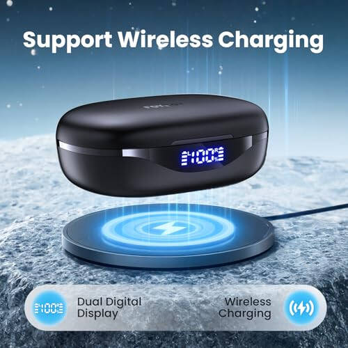 FOYCOY Simsiz Quloqchinlar Bluetooth Quloqchinlar 90 Soat O'ynash Vaqti Quloqchinlar IPX7 Su O'tkazmaydigan Sport Quloqchinlari Simsiz Zaryadlash Qutisi Quloq Usti Quloq Kancalari Quloqchin - 5