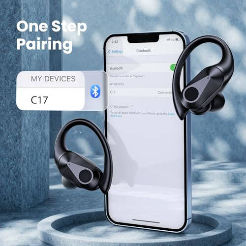 FOYCOY Simsiz Quloqchinlar Bluetooth Quloqchinlar 90 Soat O'ynash Vaqti Quloqchinlar IPX7 Su O'tkazmaydigan Sport Quloqchinlari Simsiz Zaryadlash Qutisi Quloq Usti Quloq Kancalari Quloqchin - 6