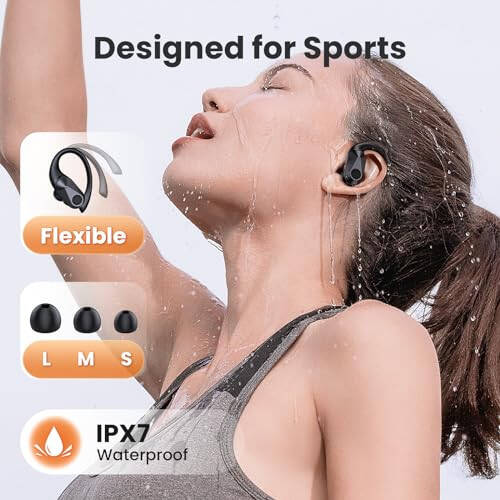 FOYCOY Simsiz Quloqchinlar Bluetooth Quloqchinlar 90 Soat O'ynash Vaqti Quloqchinlar IPX7 Su O'tkazmaydigan Sport Quloqchinlari Simsiz Zaryadlash Qutisi Quloq Usti Quloq Kancalari Quloqchin - 3