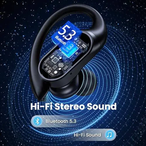 FOYCOY Simsiz Quloqchinlar Bluetooth Quloqchinlar 90 Soat O'ynash Vaqti Quloqchinlar IPX7 Su O'tkazmaydigan Sport Quloqchinlari Simsiz Zaryadlash Qutisi Quloq Usti Quloq Kancalari Quloqchin - 2