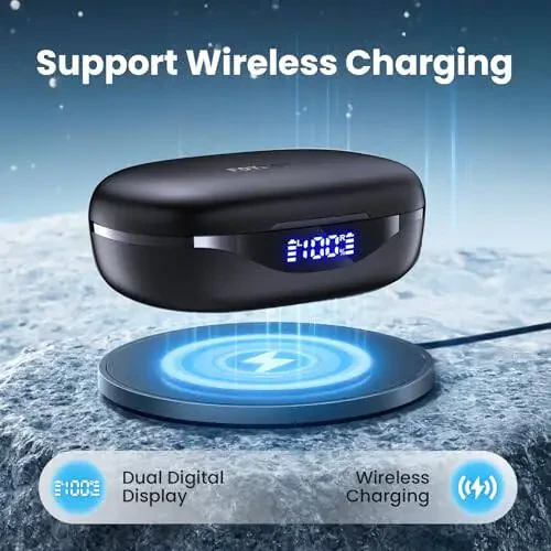 FOYCOY Simsiz Quloqchinlar Bluetooth Quloqchinlar 90 Soat O'ynash Vaqti Quloqchinlar IPX7 Su O'tkazmaydigan Sport Quloqchinlari Simsiz Zaryadlash Qutisi Quloq Usti Quloq Kancalari Quloqchin - 5