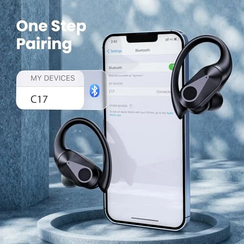 FOYCOY Wireless Earbuds Bluetooth Headphones 90Hrs Playtime Ear Buds IPX7 Waterproof Sports Earphones Wireless Charging Case Over-Ear Earhooks Headest - 6