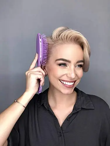 Framar Detangling Brush for Curly Hair – Hair Brushes for Women, Wet Hairbrush For Women, Hairbrushes, Purple Hair Brush Detangler, Reduces Breakage, Frizz and Static – Purple - 3