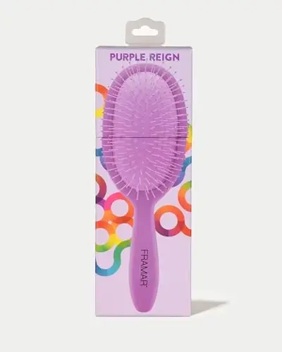 Framar Detangling Brush for Curly Hair – Hair Brushes for Women, Wet Hairbrush For Women, Hairbrushes, Purple Hair Brush Detangler, Reduces Breakage, Frizz and Static – Purple - 4